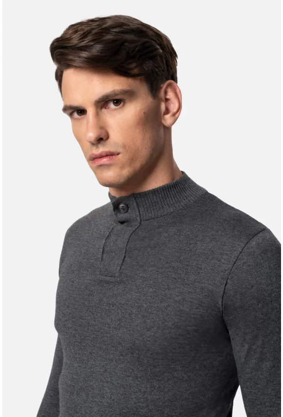 SWETER TIMO TROYER/TYPU TROYER GRAFITOWY