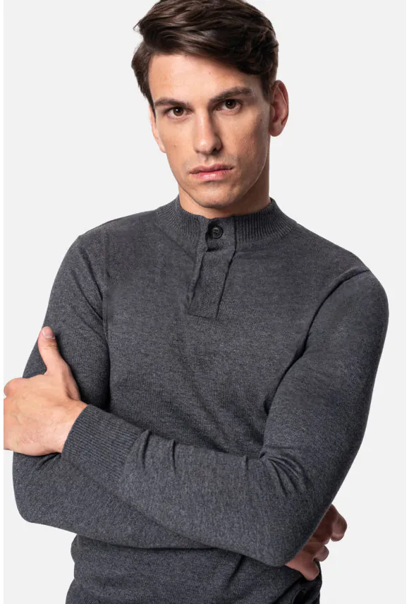 SWETER TIMO TROYER/TYPU TROYER GRAFITOWY