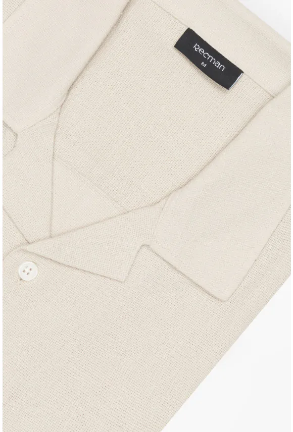 KOSZULA FORMENTO 3252 KRÓTKI RĘKAW CUSTOM FIT BEŻOWA Z WISKOZY
