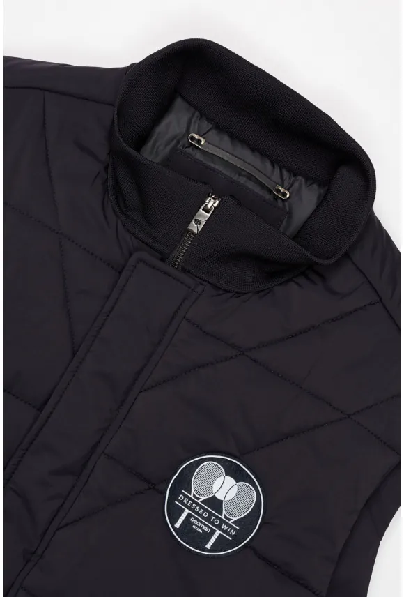 KAMIZELKA TENNIS CLUB 005 GRANATOWA SLIM FIT PUCHOWA
