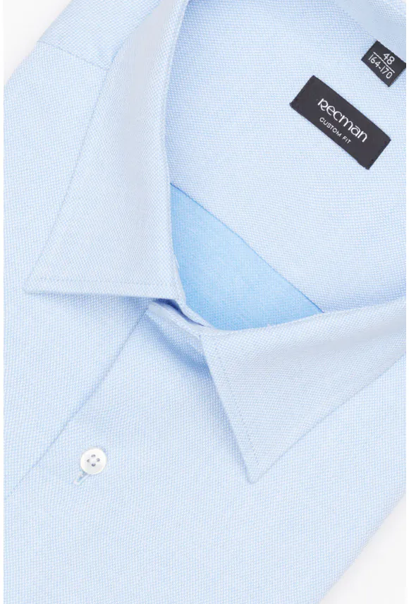 KOSZULA CORSINI 3263E DŁUGI RĘKAW CUSTOM FIT BŁĘKITNA Z BAWEŁNĄ