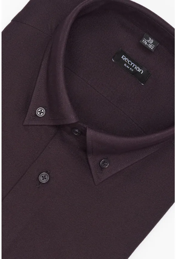 KOSZULA FORMENTO 3258D DŁUGI RĘKAW SLIM FIT FIOLETOWA Z WISKOZĄ