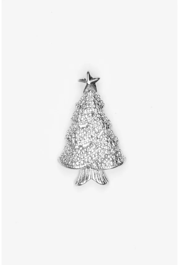 PINS XMAS CHRISTMAS TREE SREBRNY