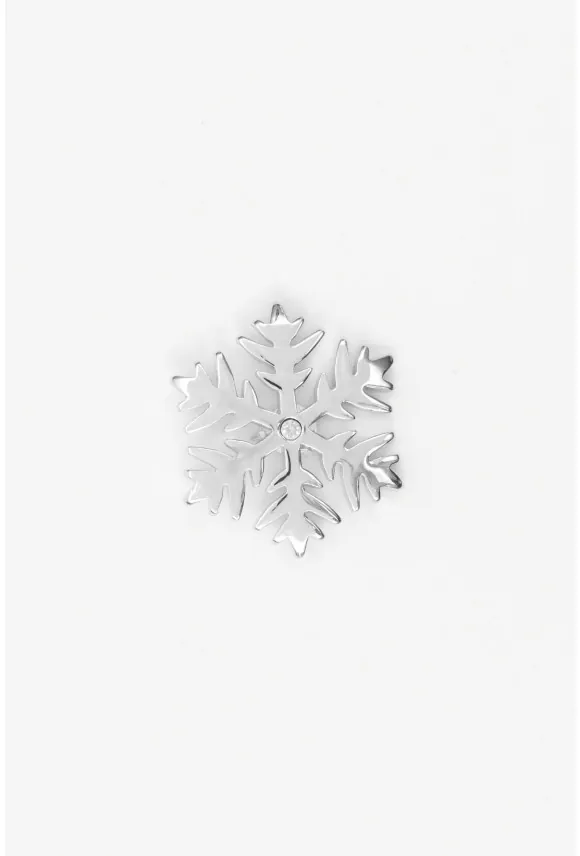 PINS XMAS SNOWFLAKE 2 SREBRNY