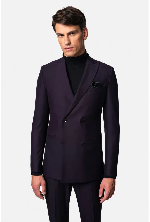 MARYNARKA DROGON FIOLETOWA SLIM FIT DWURZĘDOWA