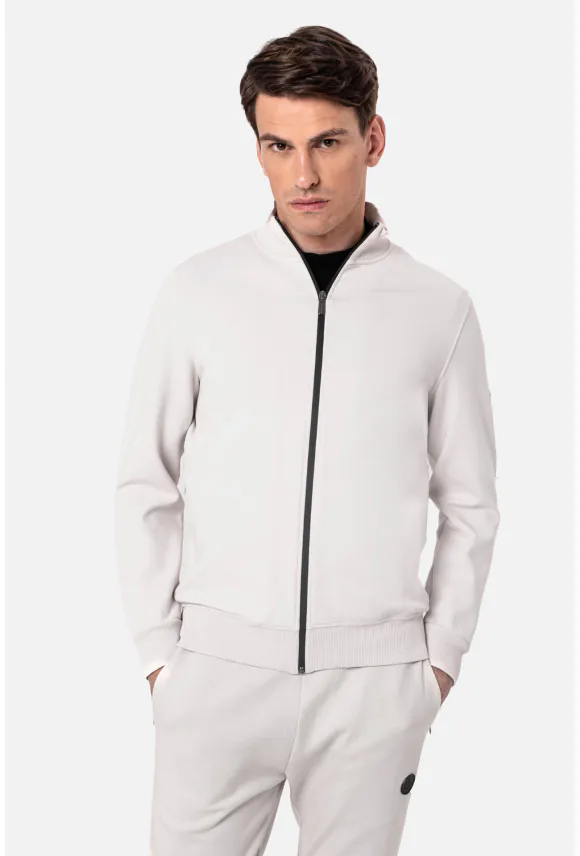 BLUZA DUATO ROZPINANY BEŻOWA Z BAWEŁNY