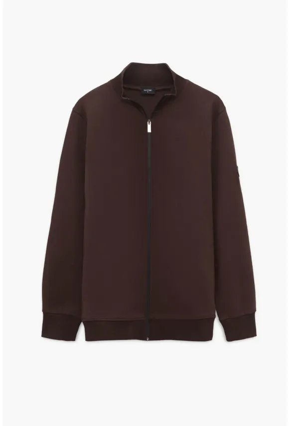 BLUZA DUATO ROZPINANY BRĄZOWA Z BAWEŁNY