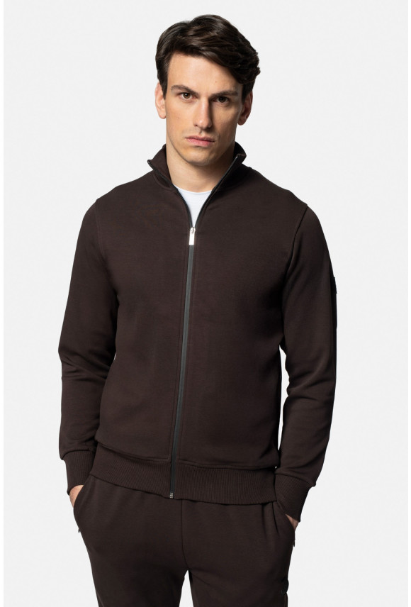 BLUZA DUATO ROZPINANY BRĄZOWA Z BAWEŁNY