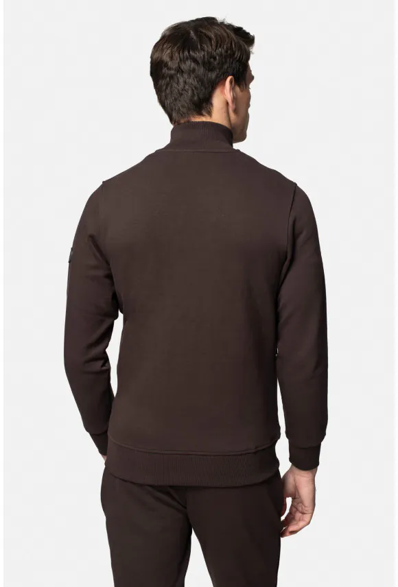 BLUZA DUATO ROZPINANY BRĄZOWA Z BAWEŁNY