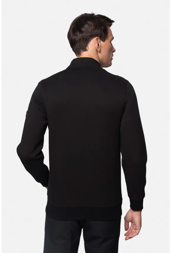 BLUZA DEVESA ROZPINANY CZARNA Z BAWEŁNĄ