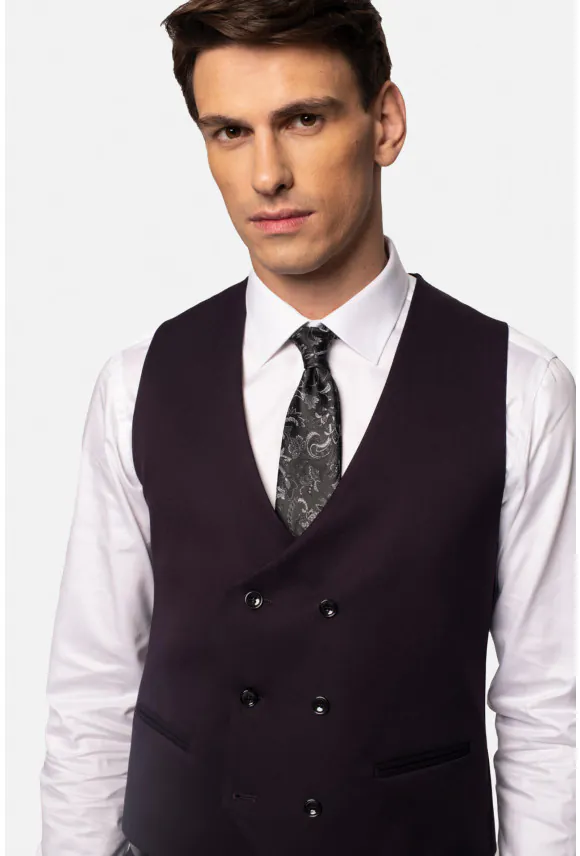 KAMIZELKA PIRULO SLIM FIT FIOLETOWA DWURZĘDOWA