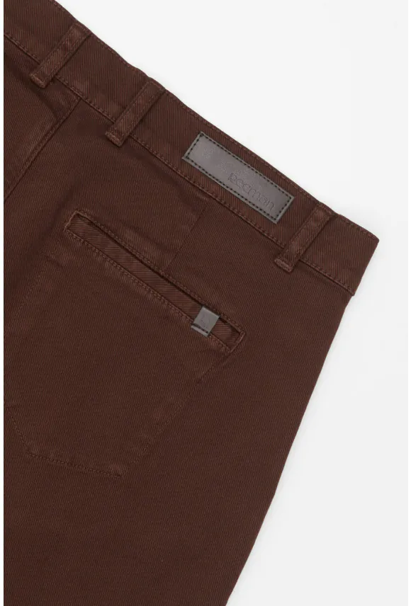 SPODNIE CASUAL DIDION 156 BRĄZOWE Z BAWEŁNY TYPU JERSEY
