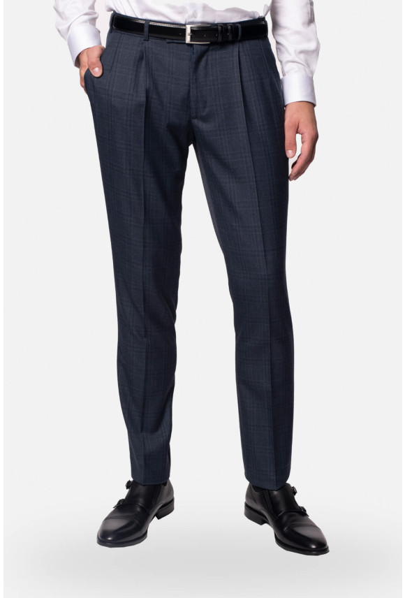 SPODNIE CLASSIC NELVA Z ZASZEWKAMI NIEBIESKIE Z WEŁNĄ SPODNIE CLASSIC NELVA Z ZASZEWKAMI NIEBIESKIE Z WEŁNĄ