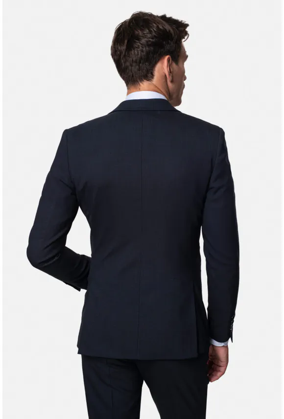 MARYNARKA WALD GRANATOWA SUPER SLIM FIT JEDNORZĘDOWA Z WEŁNĄ