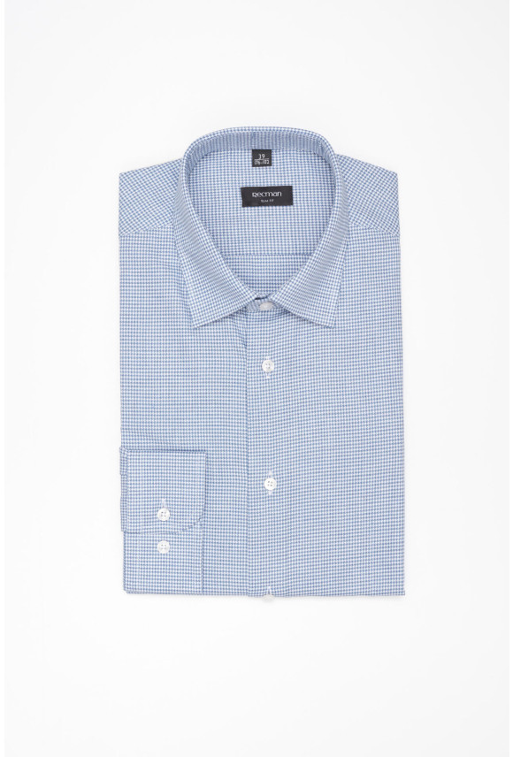 KOSZULA COVIVA 3265T DŁUGI RĘKAW SLIM FIT NIEBIESKA Z BAWEŁNY