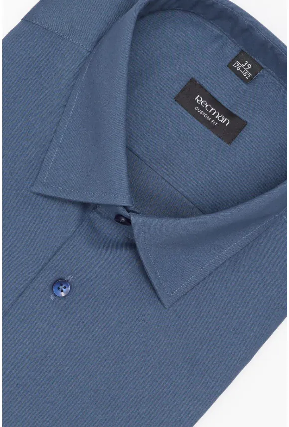 KOSZULA VERSONE 3271T DŁUGI RĘKAW CUSTOM FIT NIEBIESKA Z BAWEŁNĄ