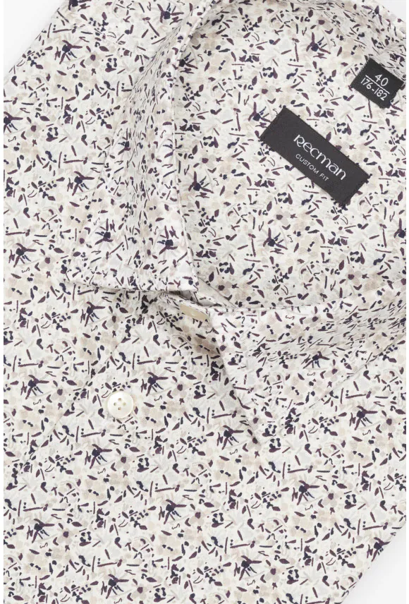 KOSZULA COLINE 3274T DŁUGI RĘKAW CUSTOM FIT BEŻOWA Z BAWEŁNY