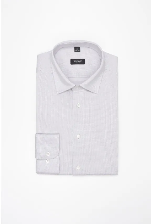 KOSZULA FORMENTO 3277 DŁUGI RĘKAW SLIM FIT SZARA Z BAWEŁNY