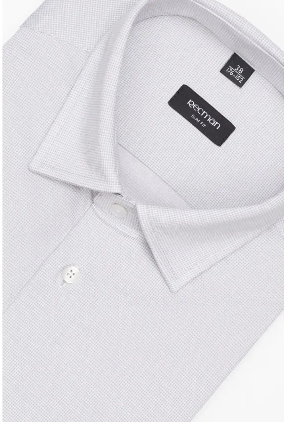 KOSZULA FORMENTO 3277 DŁUGI RĘKAW SLIM FIT SZARA Z BAWEŁNY