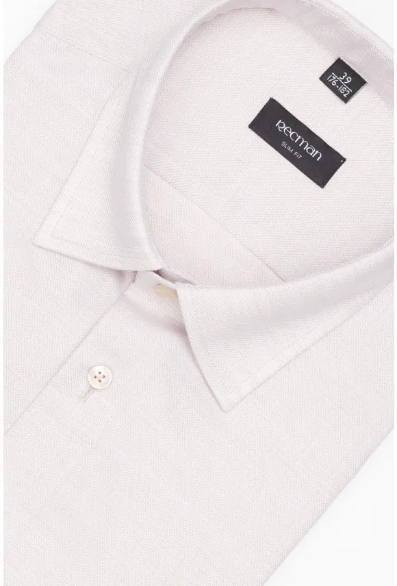 KOSZULA CORSINI 3278T DŁUGI RĘKAW SLIM FIT BEŻOWA Z WISKOZĄ