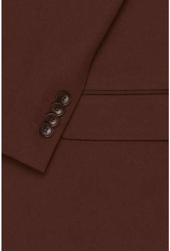 MARYNARKA ANKONA BRĄZOWA SLIM FIT JEDNORZĘDOWA