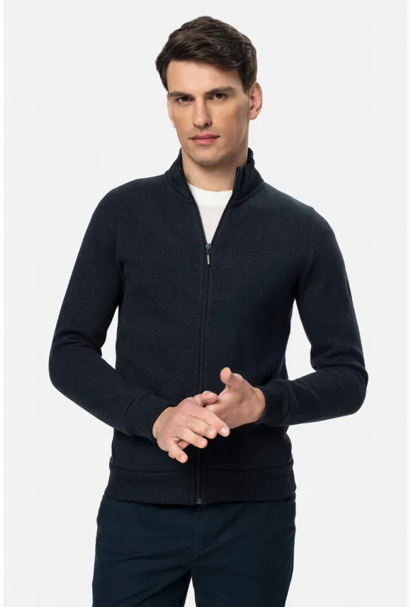 BLUZA LECERA ROZPINANY GRANATOWA Z BAWEŁNĄ