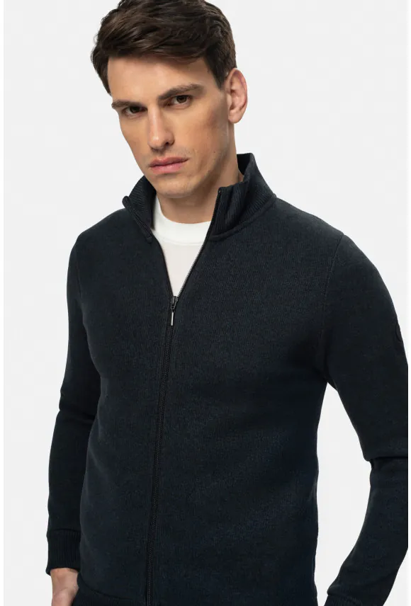 BLUZA LECERA ROZPINANY GRANATOWA Z BAWEŁNĄ