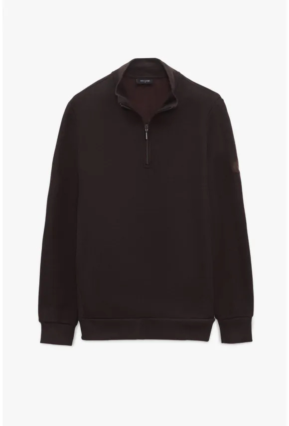 BLUZA LUDRES TROYER/TYPU TROYER BRĄZOWA Z WEŁNĄ