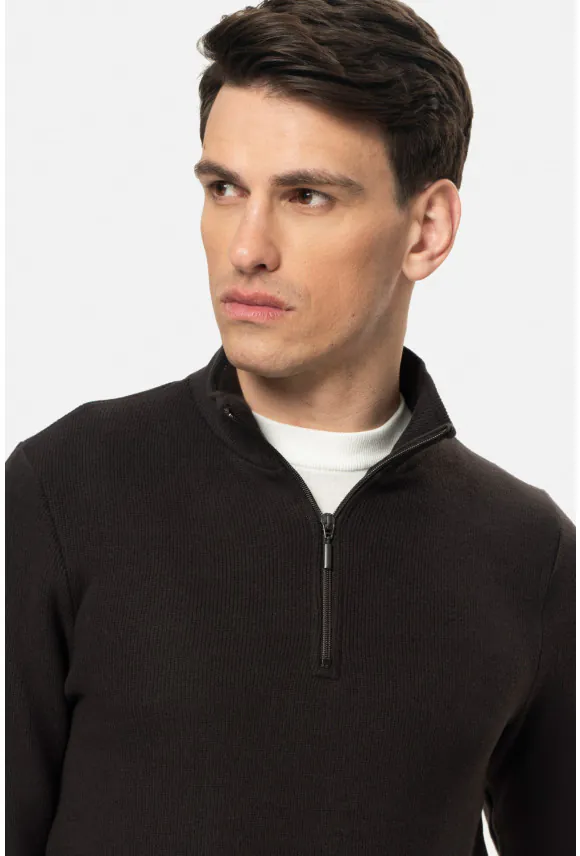 BLUZA LUDRES TROYER/TYPU TROYER BRĄZOWA Z WEŁNĄ