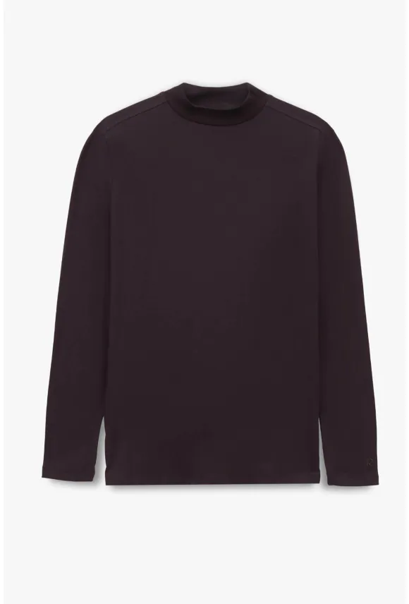 BLUZA ALDEA PÓŁGOLF FIOLETOWA Z BAWEŁNY