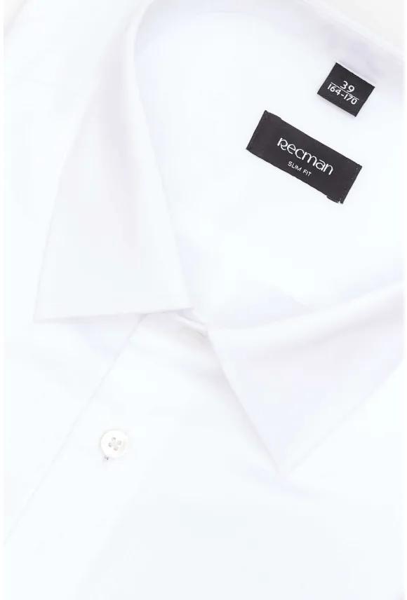 KOSZULA VERSONE 4517 DŁUGI RĘKAW SLIM FIT BIAŁA Z BAWEŁNY