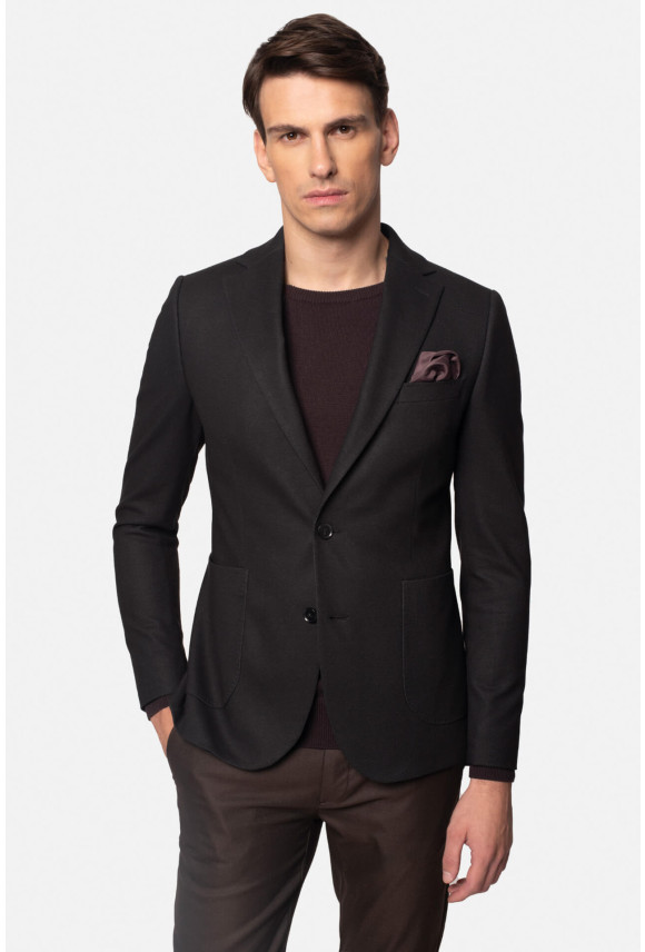 MARYNARKA DORGET CZARNA SLIM FIT JEDNORZĘDOWA