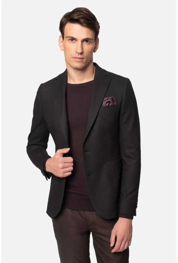MARYNARKA DORGET CZARNA SLIM FIT JEDNORZĘDOWA