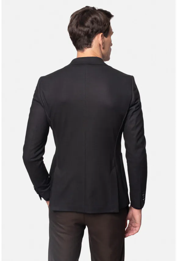 MARYNARKA DORGET CZARNA SLIM FIT JEDNORZĘDOWA