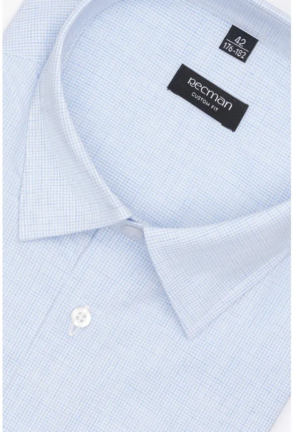 KOSZULA COVIVA 3281D DŁUGI RĘKAW CUSTOM FIT BŁĘKITNA Z BAWEŁNY