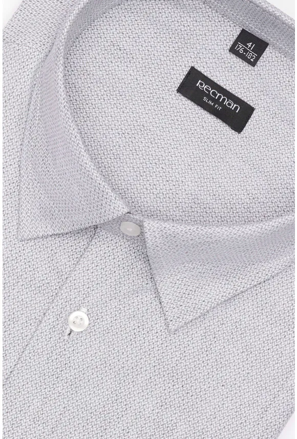 KOSZULA CORSINI 3284D DŁUGI RĘKAW SLIM FIT SZARA Z BAWEŁNY