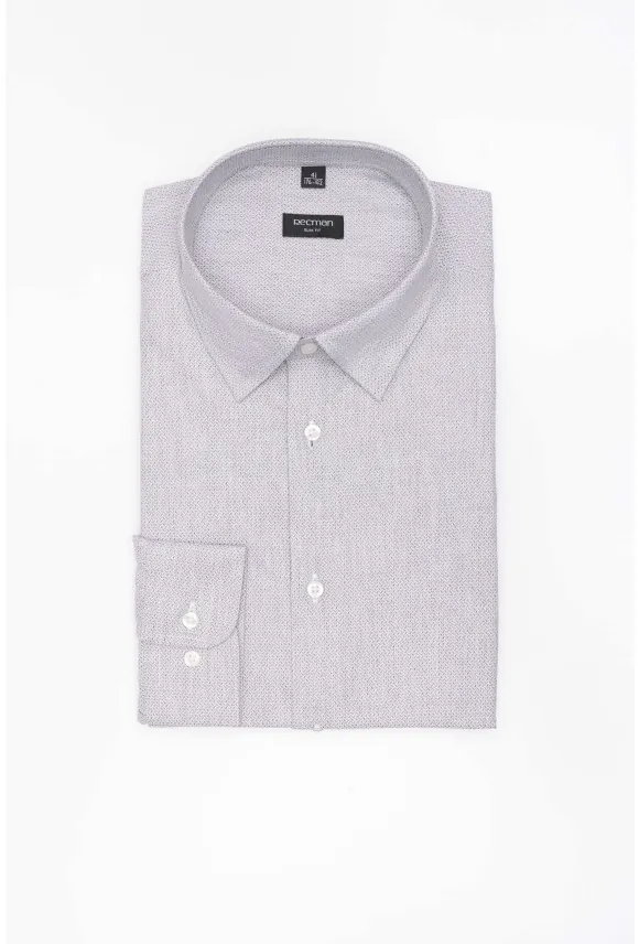 KOSZULA CORSINI 3284D DŁUGI RĘKAW SLIM FIT SZARA Z BAWEŁNY