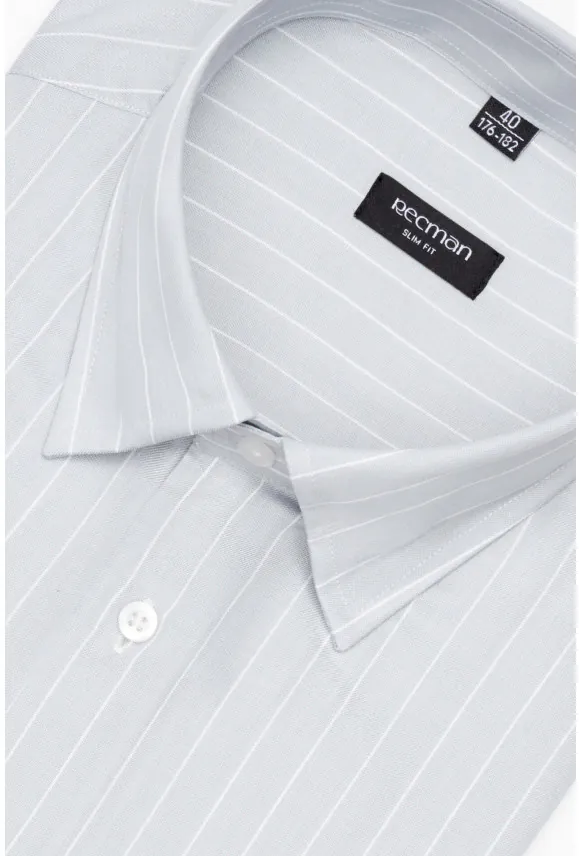 KOSZULA COFINO 3283D DŁUGI RĘKAW SLIM FIT ZIELONA Z WISKOZĄ