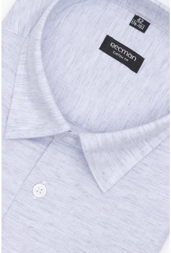 KOSZULA FORMENTO 3285D DŁUGI RĘKAW CUSTOM FIT BŁĘKITNA Z LNEM