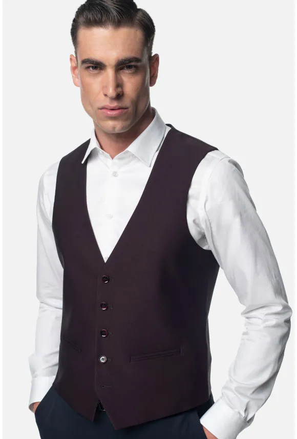 KAMIZELKA PERTOSAN SLIM FIT BORDOWA JEDNORZĘDOWA