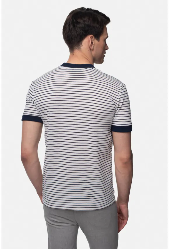 T SHIRT DEGLIN GRANATOWY Z BAWEŁNĄ