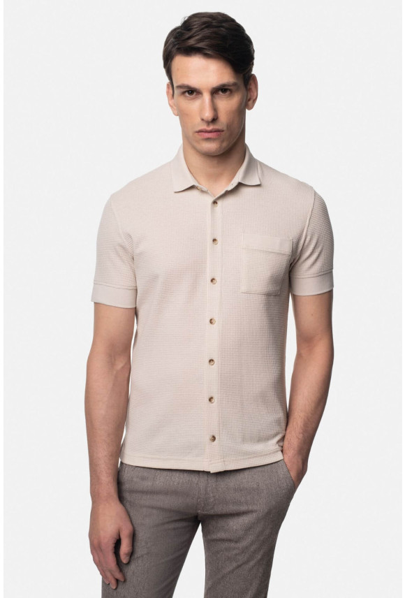 KOSZULKA POLO GOMERA BEŻOWA Z BAWEŁNĄ KOSZULKA POLO GOMERA BEŻOWA Z BAWEŁNĄ