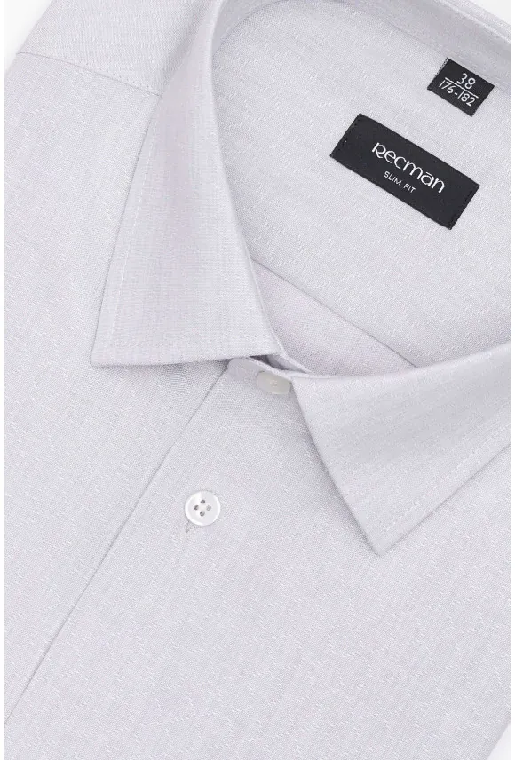 KOSZULA CORSINI 3290T DŁUGI RĘKAW SLIM FIT SZARA Z BAWEŁNĄ