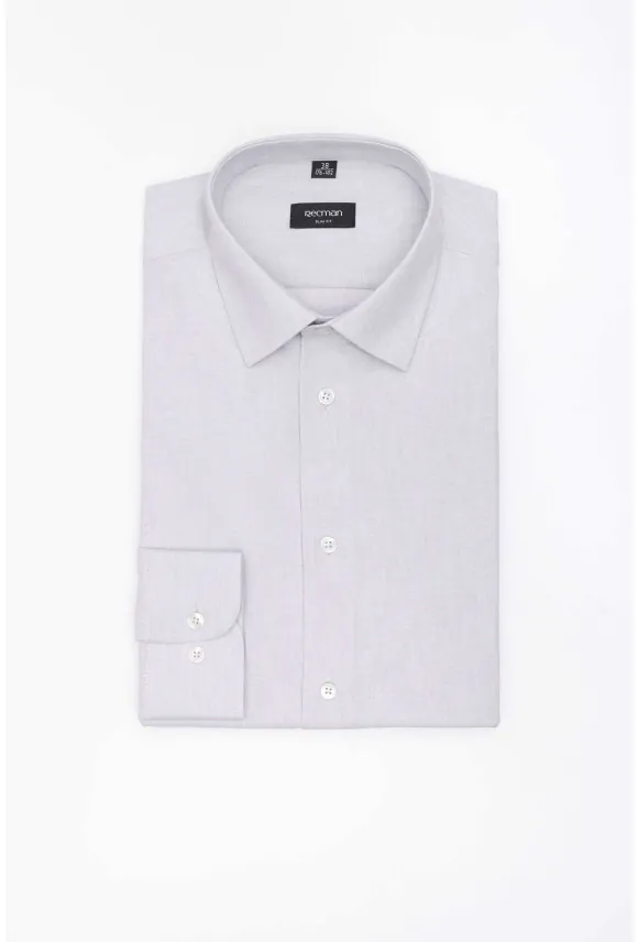 KOSZULA CORSINI 3290T DŁUGI RĘKAW SLIM FIT SZARA Z BAWEŁNĄ