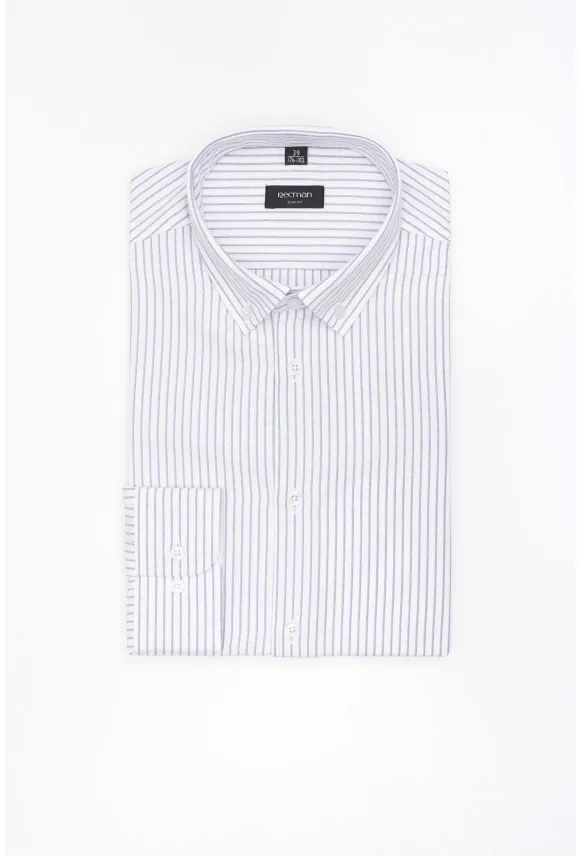 KOSZULA COFINO 3305T DŁUGI RĘKAW SLIM FIT BŁĘKITNA Z BAWEŁNĄ