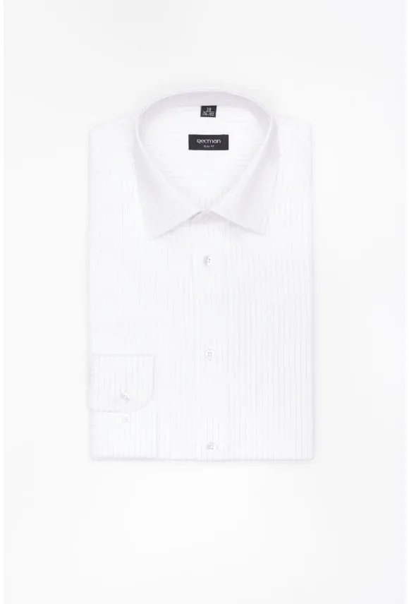 KOSZULA COFINO 3294T DŁUGI RĘKAW SLIM FIT BIAŁA Z BAWEŁNĄ
