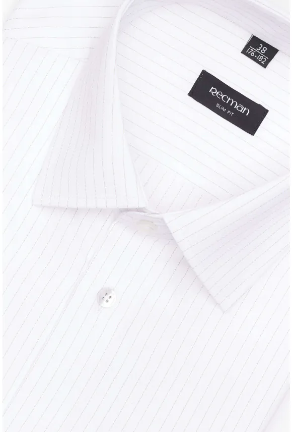 KOSZULA COFINO 3294T DŁUGI RĘKAW SLIM FIT BIAŁA Z BAWEŁNĄ
