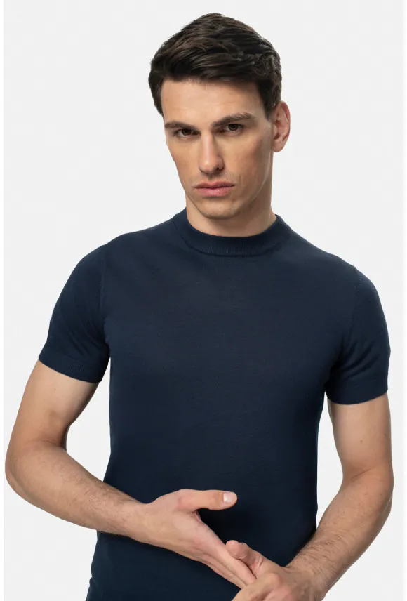 T SHIRT WILLOW GRANATOWY Z BAWEŁNY