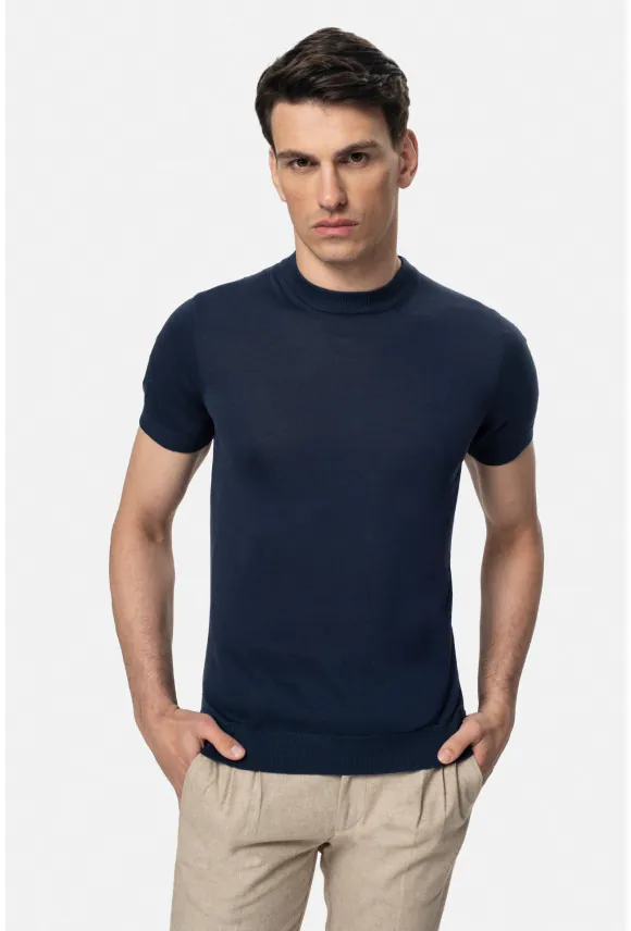 T SHIRT WILLOW GRANATOWY Z BAWEŁNY