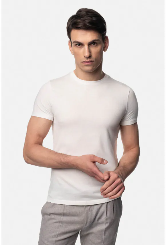 T SHIRT MUXAL ECRU Z MODALEM